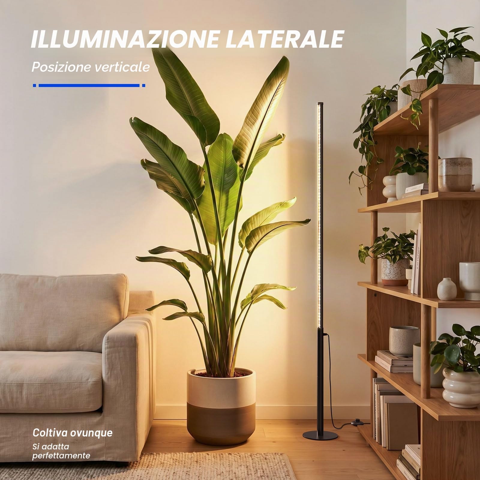 Barrina T10 Pro Lampada da Coltivazione Verticale a Stelo con Timer, 42W, 169 LED, Spettro Completo Luci da Coltivazione Verticali per Piante da Interno, Ampia Copertura, Altezza da 115cm a 165cm con