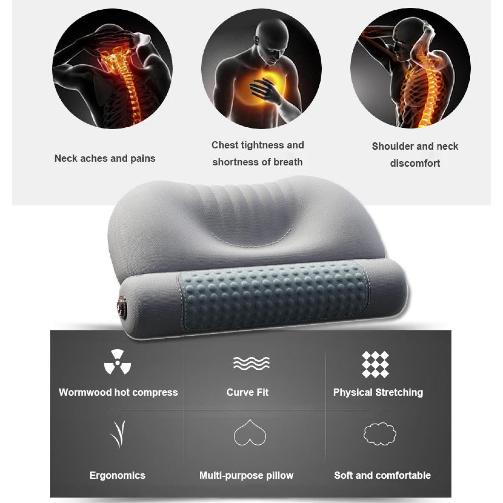 Moxibustion Nackenkissen Hot Compress Halswirbelsäule Kissen zum Schutz der starken Wirbel zum Schlafen Weiches Memory Foam Kissen Schlafen Spezial Zylinder Akupunktur und Moxibustion Kissen