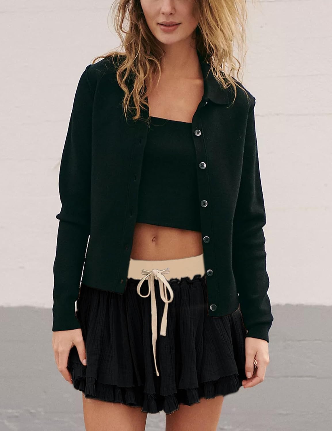 Lianlive Women Flowy Mini Skirt High Waisted Ruffled Tiered Casual Boho Skirts for Beach Summer Outfits - Image 2