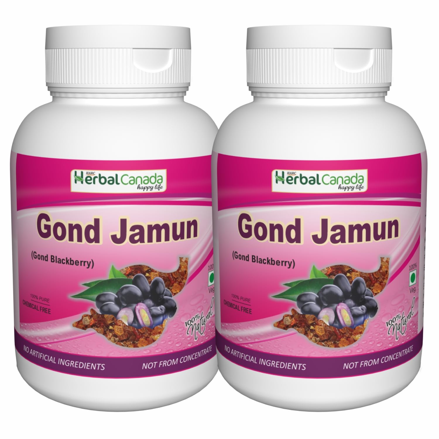 Harc Herbal Canada 100% Natural Jamun Gond | Blackberry | Supports Sugar Control | Healthy Liver function | Act As Blood Purifier (60g (Pack of 2))