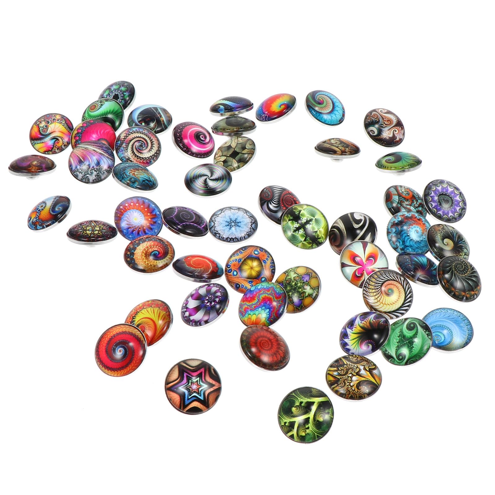 Boutons-pression ronds en verre Gatuida pour bijoux DIY - Lot de 50