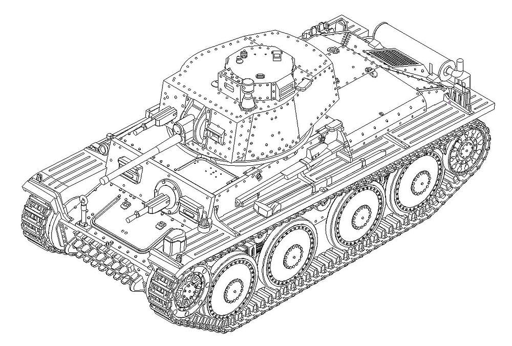 Hobbyboss 1:72 - German Pz.Kpfw. 38(t) Ausf.E/F