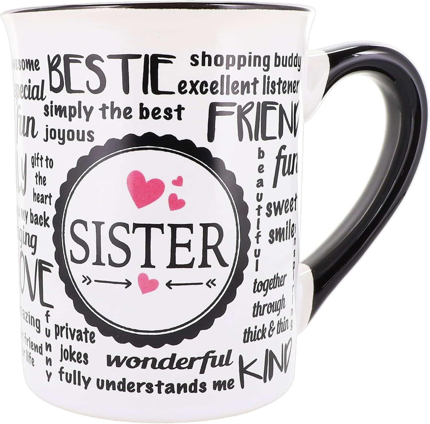 Cottage Creek Mugs - 16oz. Large Ceramic Sister Coffee Cup - Ideal Stoneware Mug for Kitchen, Office & Home Decor - Gifts for Women, Sisters, Best Friends