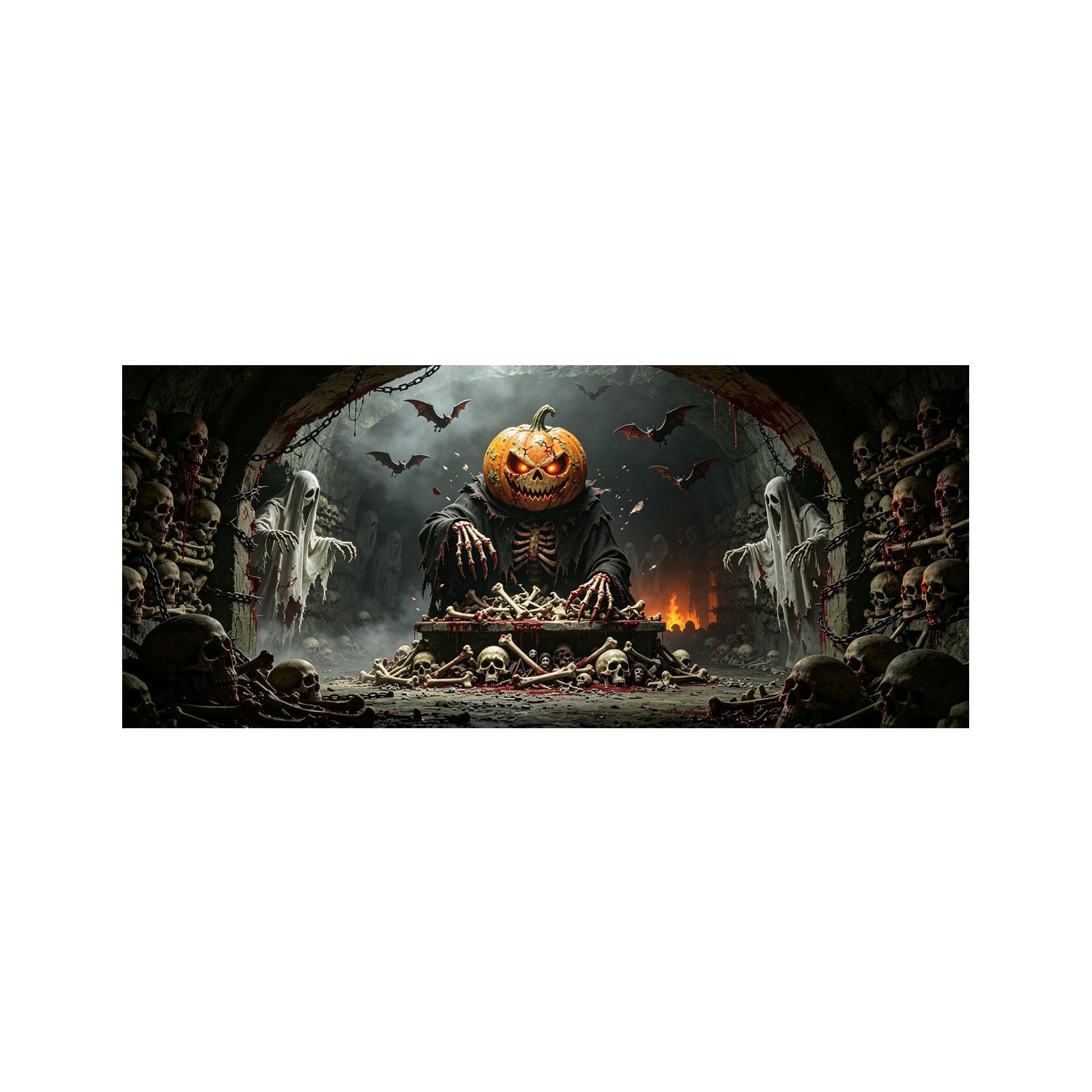 Bannière lumineuse Halloween de garage 400cm décorative en polyester