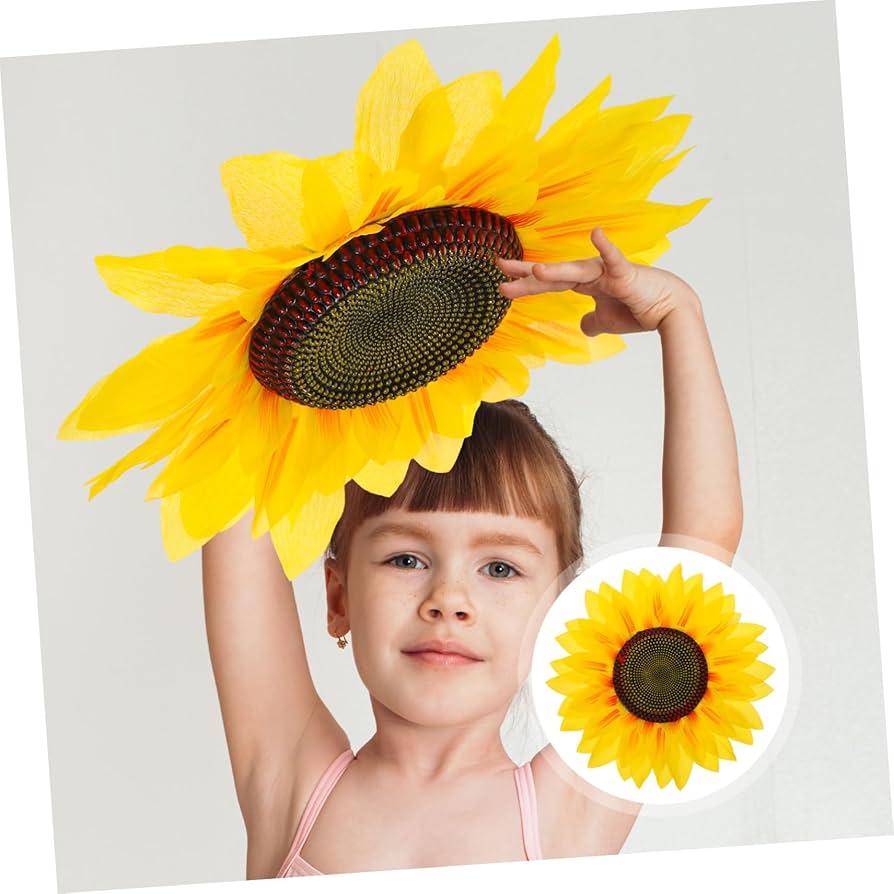 Amazon|手持ち型ひまわりヘッドプロップ 2個セット 布と Amazon|手持ち型ひまわりヘッドプロップ 2個セット 布と