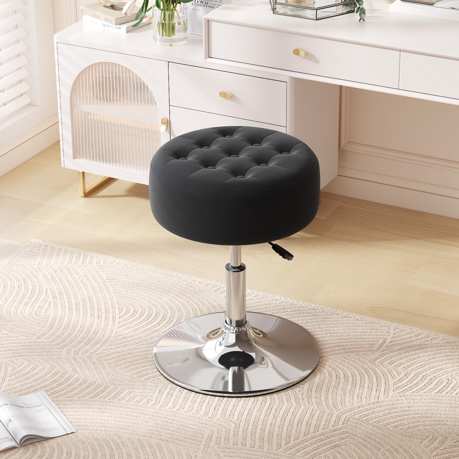 Lounge fauteuil met voetenbank HWC-L62, fauteuil gestoffeerde fauteuil