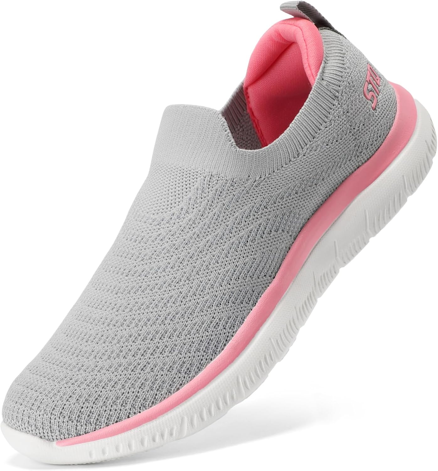 STQ Walking Shoes for Women Arch Support Comfort Lightweight Slip on Sneakers with Memory Foam