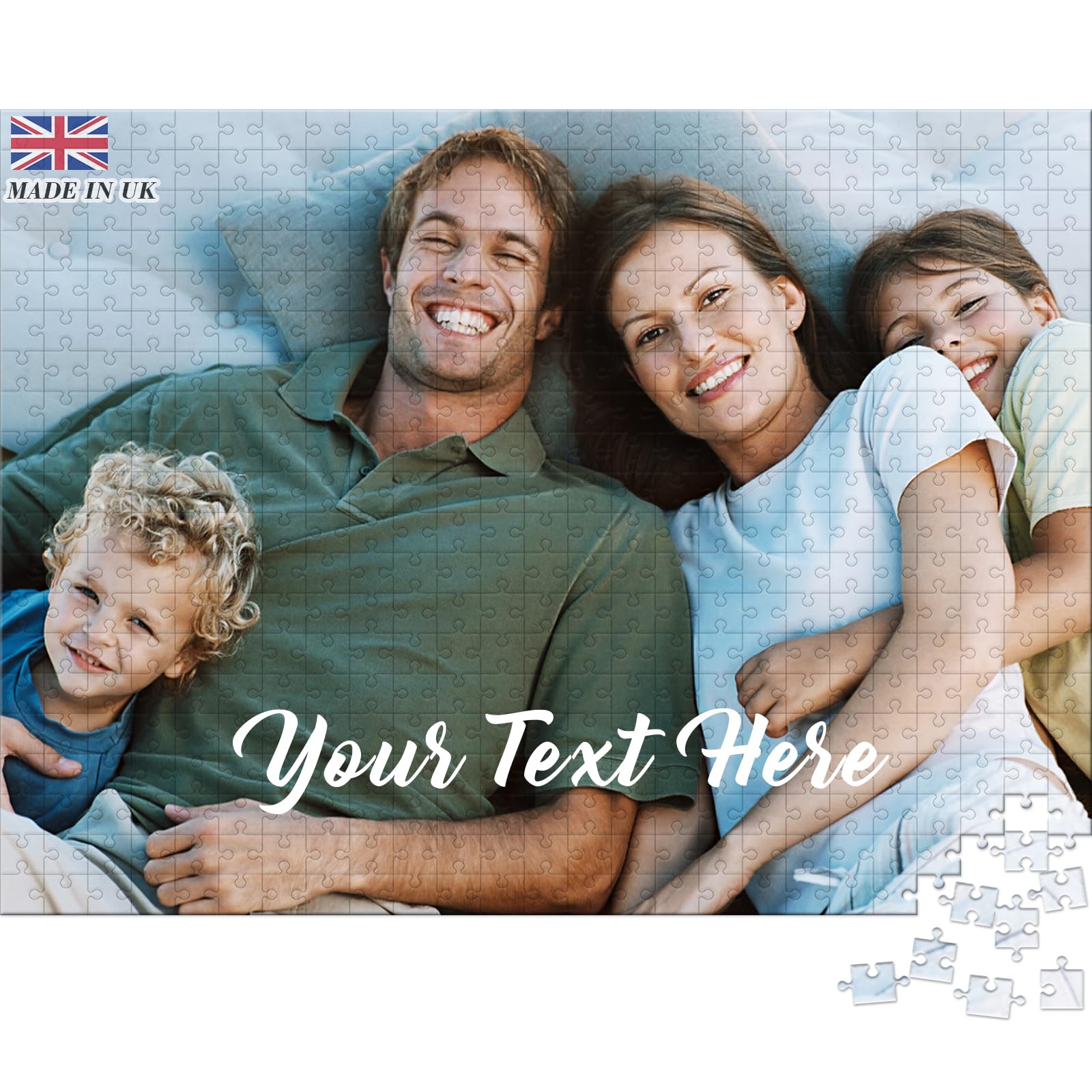 UM Puzzles Personalised Name Puzzle 120/200/300/500/1000 Pieces, Custom Picture Wooden Puzzle Gifts for Couples & Families