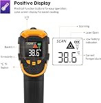 Infrared Thermometer (Not for Human) Non-Contact Digital Laser Temperature Gun Pyrometer with LCD Color Display -58℉～1112℉(-50℃～600℃) Adjustable Emissivity for Cooking/BBQ/Freezer/Industry/Repair