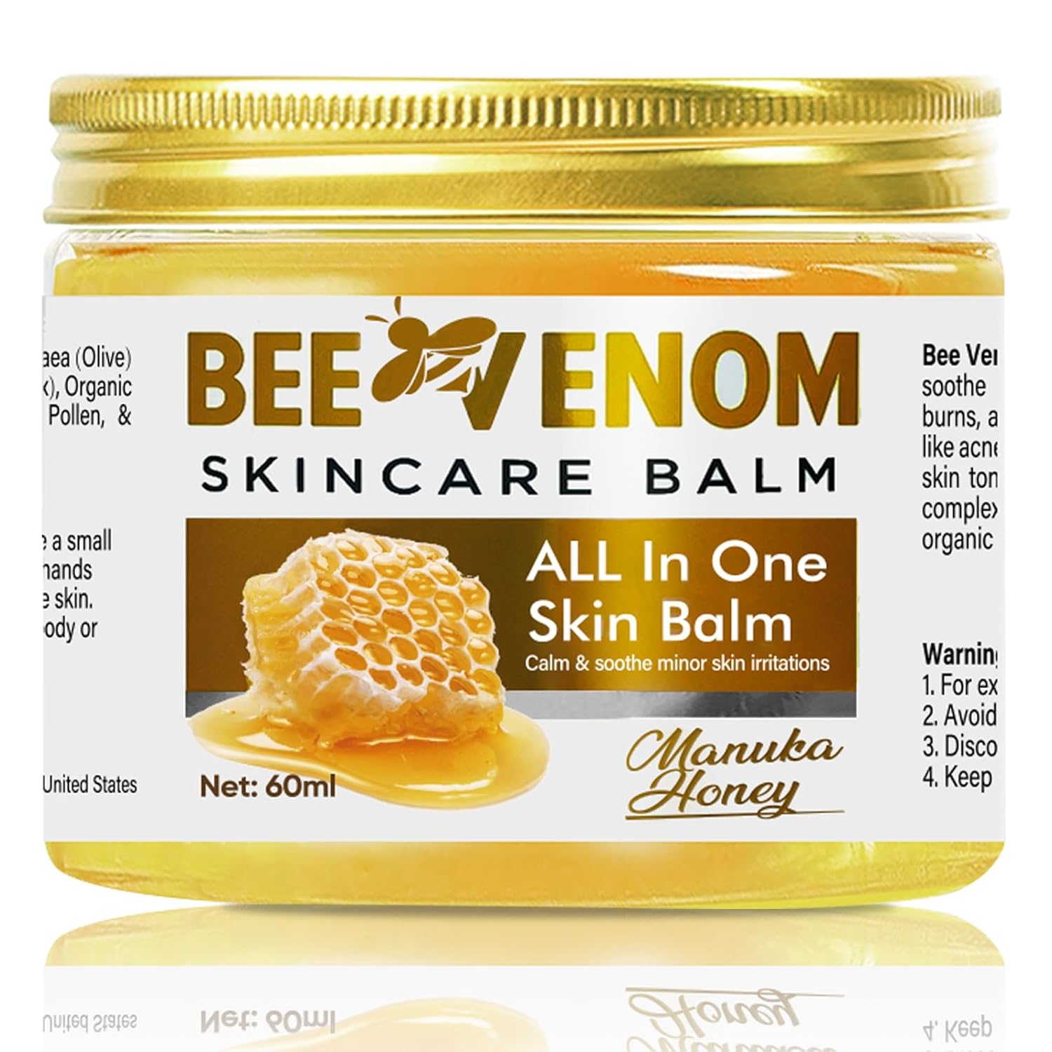 Bee Venom Cream, Natural Bee Venom Skin Treatment Cream-for Removing and Repair, Effective In Reducing Skin Blemishes, Gentle and Non-irritating(Yellow)