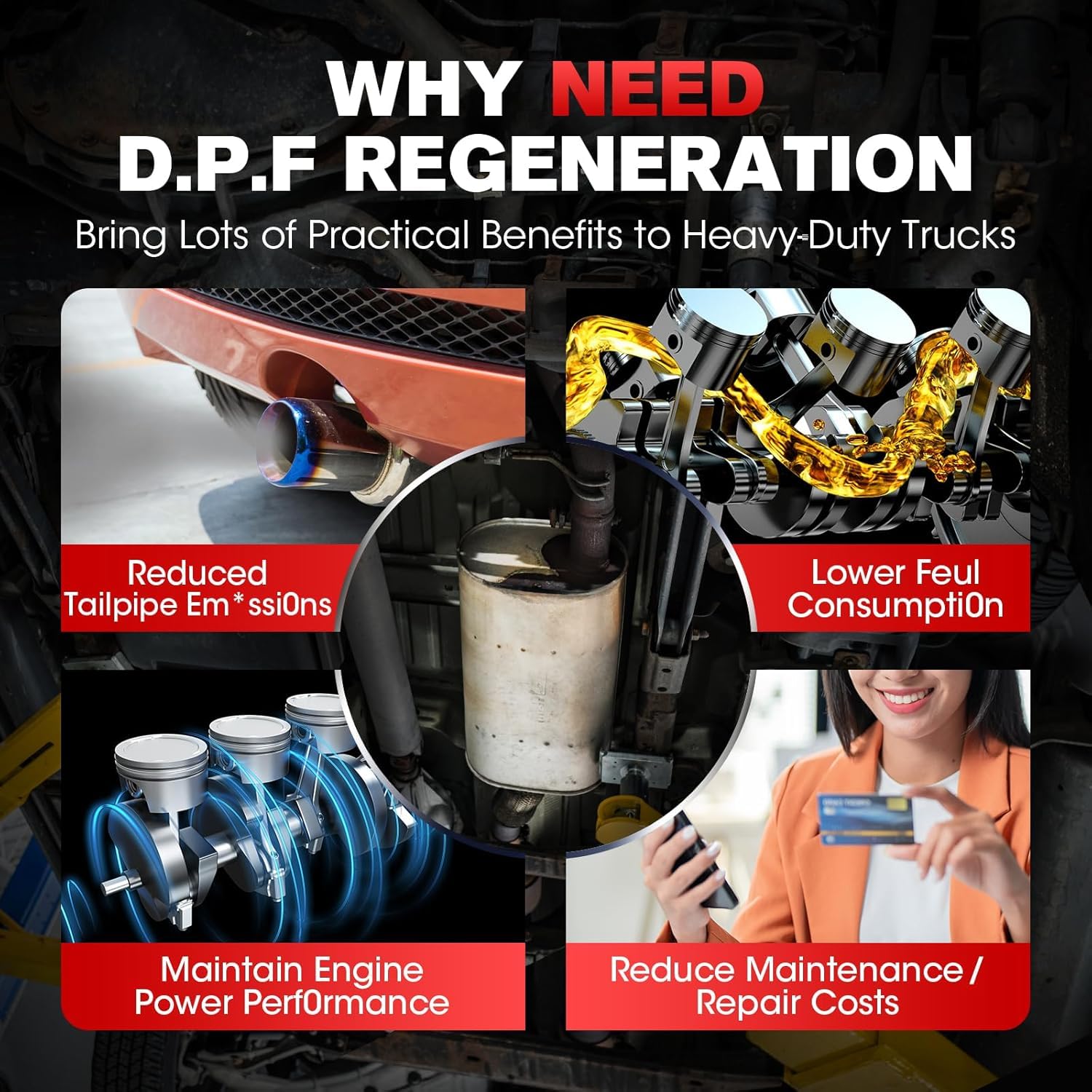 LAUNCH CRP129 HD - Herramienta de diagnóstico para camiones de alta resistencia, sistema completo de diagnóstico diésel con 7 reinicios, restablecimiento y restablecimiento de DPF, ajuste de límite de