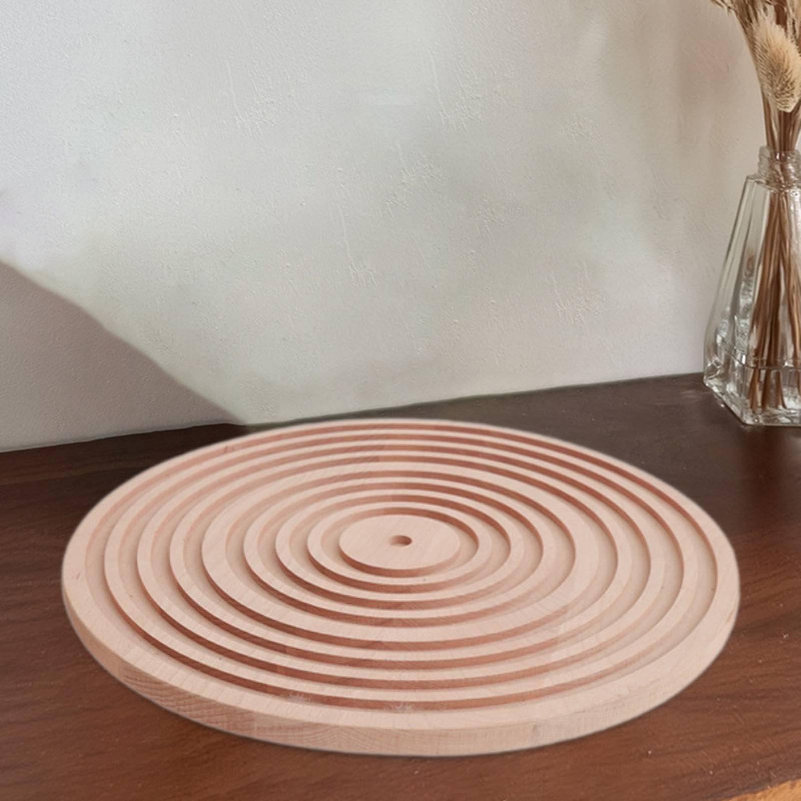 Dekoratives Rundtablett Holz Servierbrett Schneidebrett Boho Bauernhaus Wohnaccessoire Naturbelassenes Material für Servieren Kaffee Gebäck