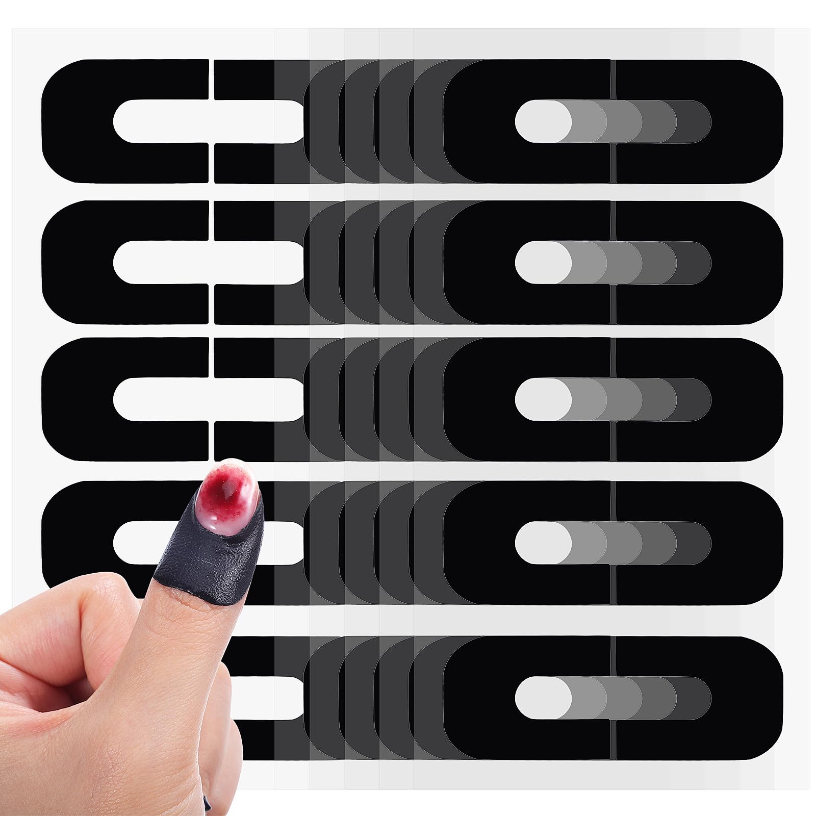 FUOYLOO 100 Feuilles Autocollants De Protection Pour Ongles En Silicone Souple Protecteurs De Vernis À Ongles En Forme De U Antidérapants Pour Manucure Et Application De Gel