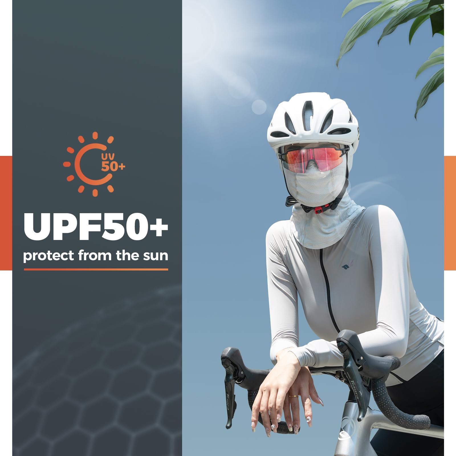ROCKBROS Máscara de Pasamontañas para Hombre Mujer, Bufanda de Verano Protector UV Transpirable, Balaclava Completa Bajo Casco para Ciclismo Moto Deportes al Aire Libre