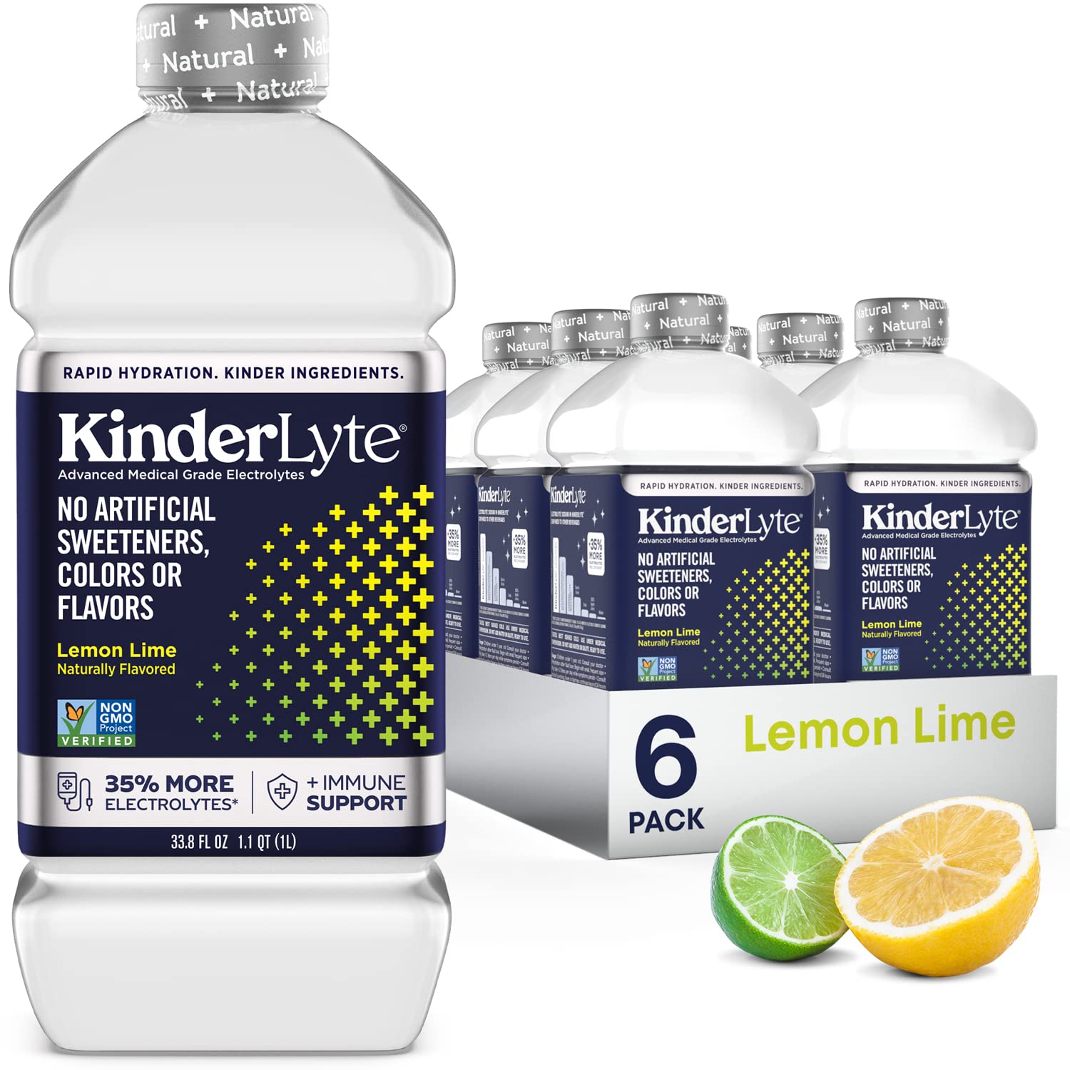 Advanced Oral Electrolyte Solution | Electrolyte Drinks with 33% More Electrolytes and PreMax Prebiotic (Lemon Lime, 6-Pack)