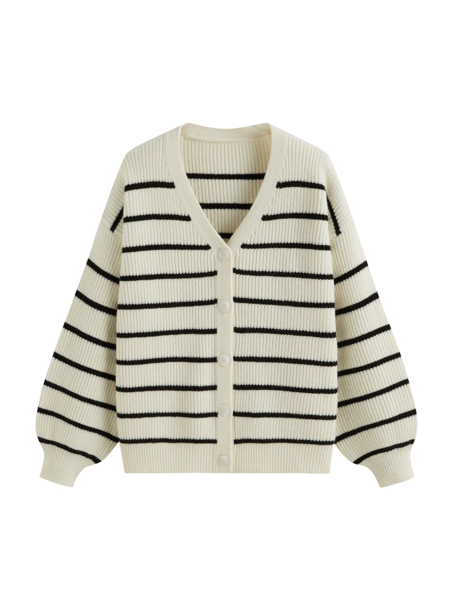 cider Striped Knit Cardigan Sweater Women's Button Down V Neck Casual Outfit-picture-10