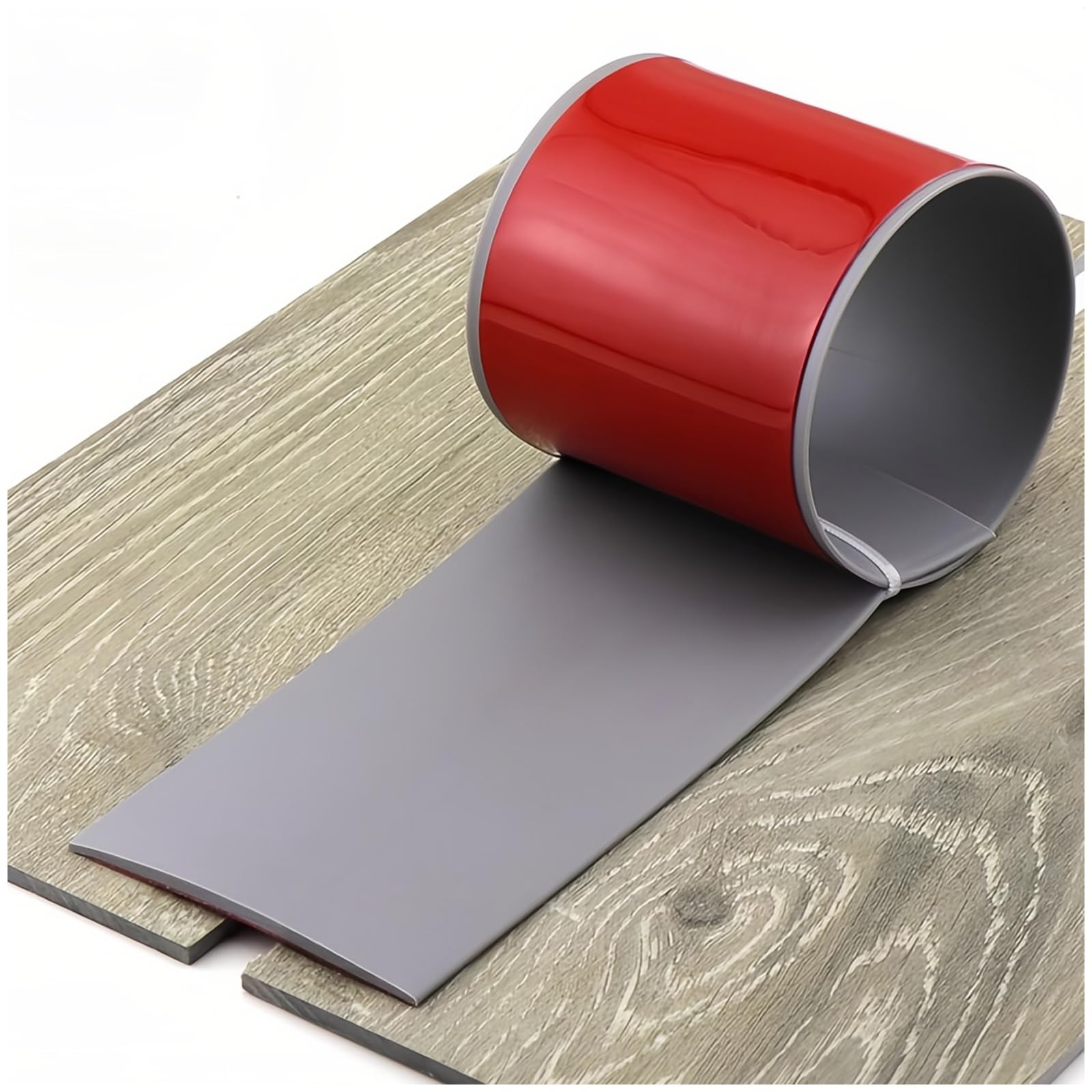 Grueso Perfil de Transición de PVC para Borde de Puerta – Tira de Umbral Autoadhesiva Impermeable y Antideslizante para Unir Huecos, Alfombras y Baldosas(Gray,7.6cm*6.0m)