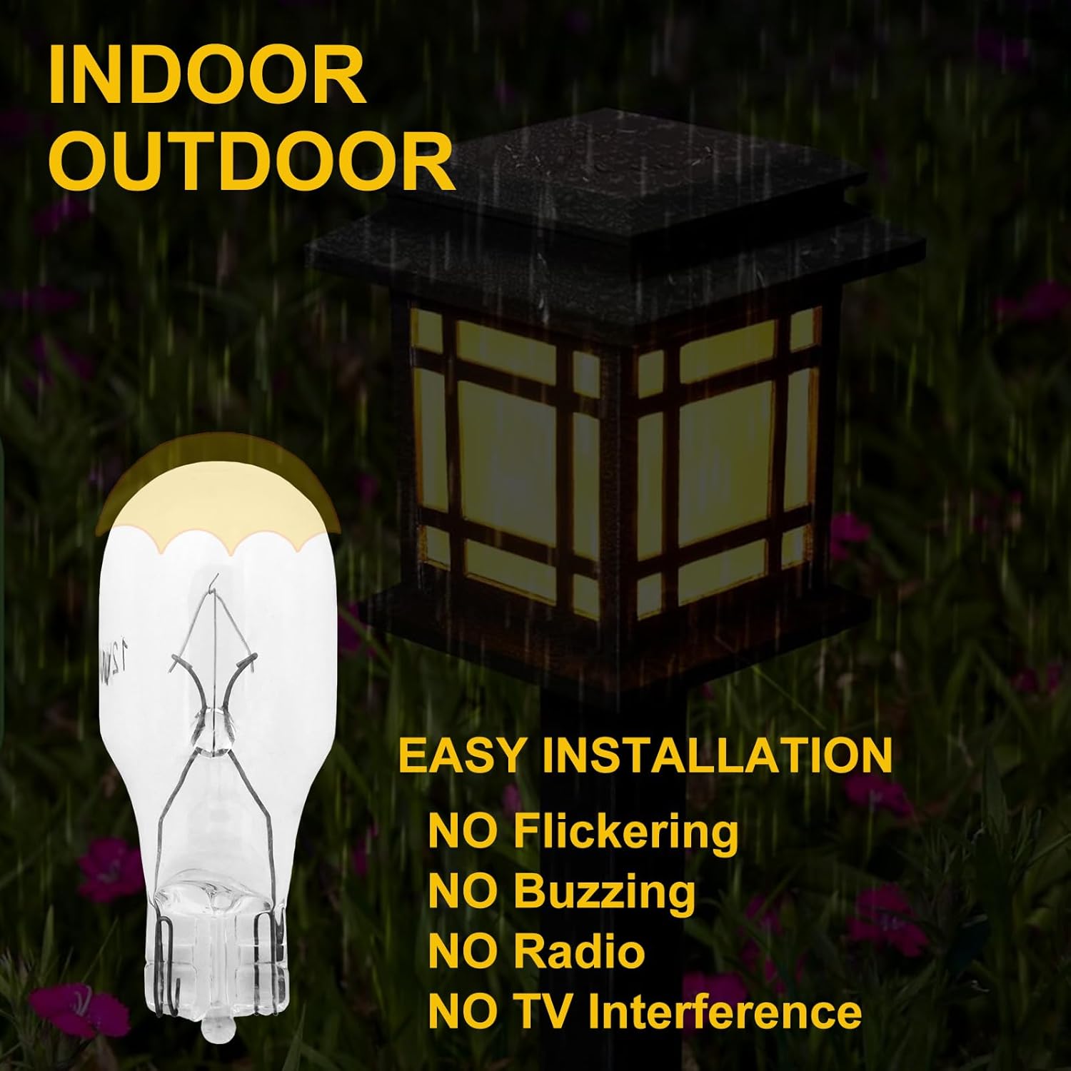 Landscape Light Bulbs 4 Watt,12 Volt Low Voltage T5 Light Bulbs for Malibu Appliance Garden Outdoor Lamps Landscape Lights Replacement Parts -2800K Warm White,CRI 85 (Clear),12 Packs