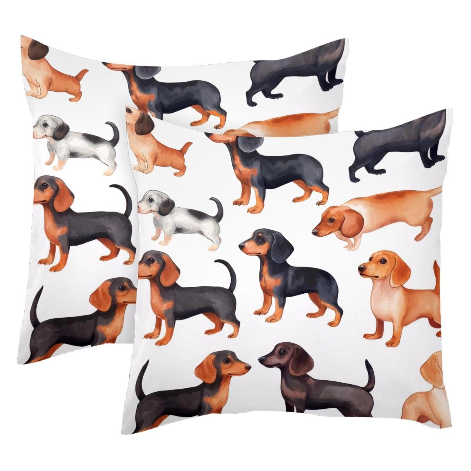 Housse de coussin velours motif teckel pour habiller votre canapé avec élégance