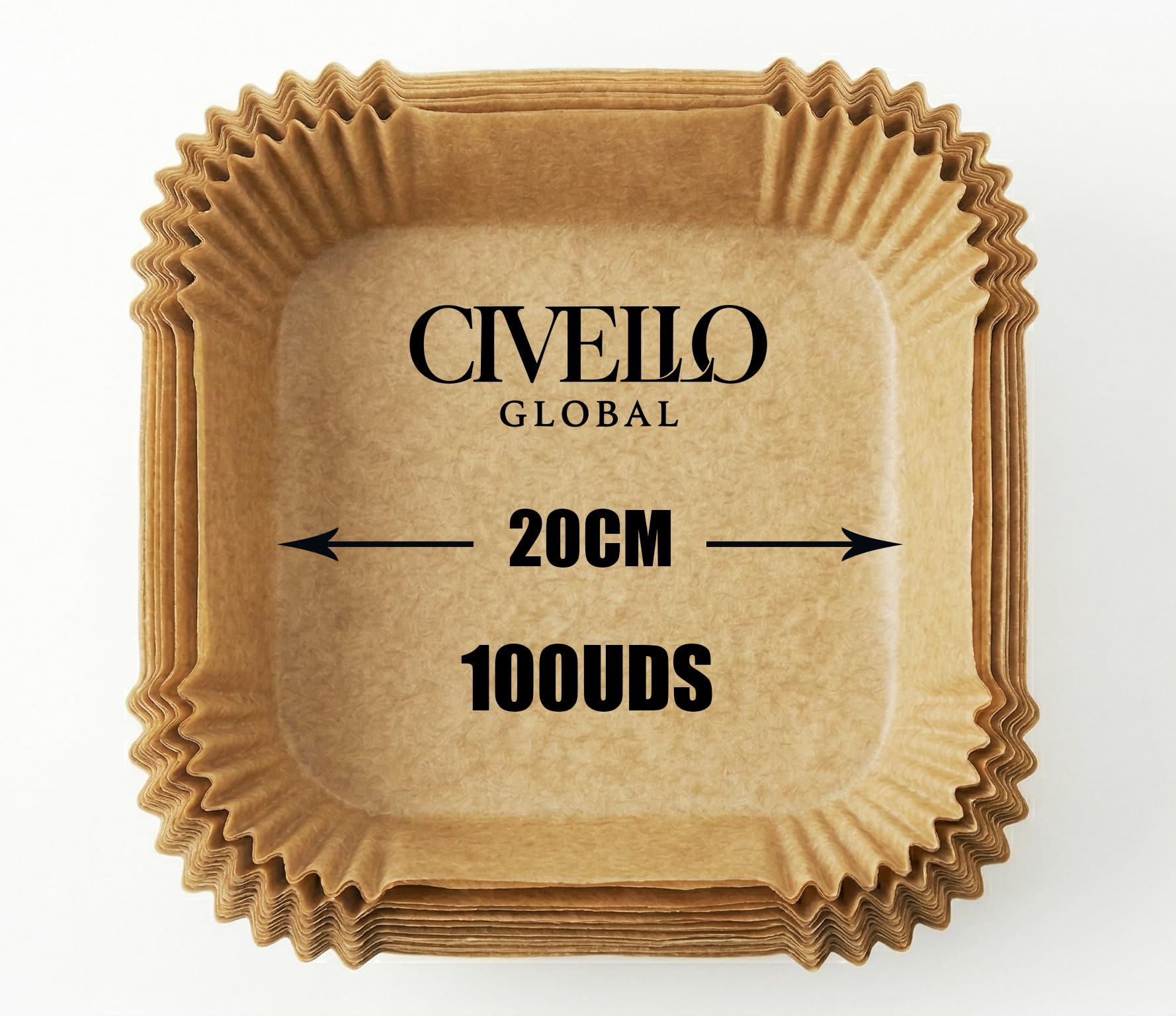 Papel para Freidora de Aire Cuadrado, Forros Desechables Antiadherentes (4.5 a 6 litros), Apto para Horno, Microondas y Vaporera