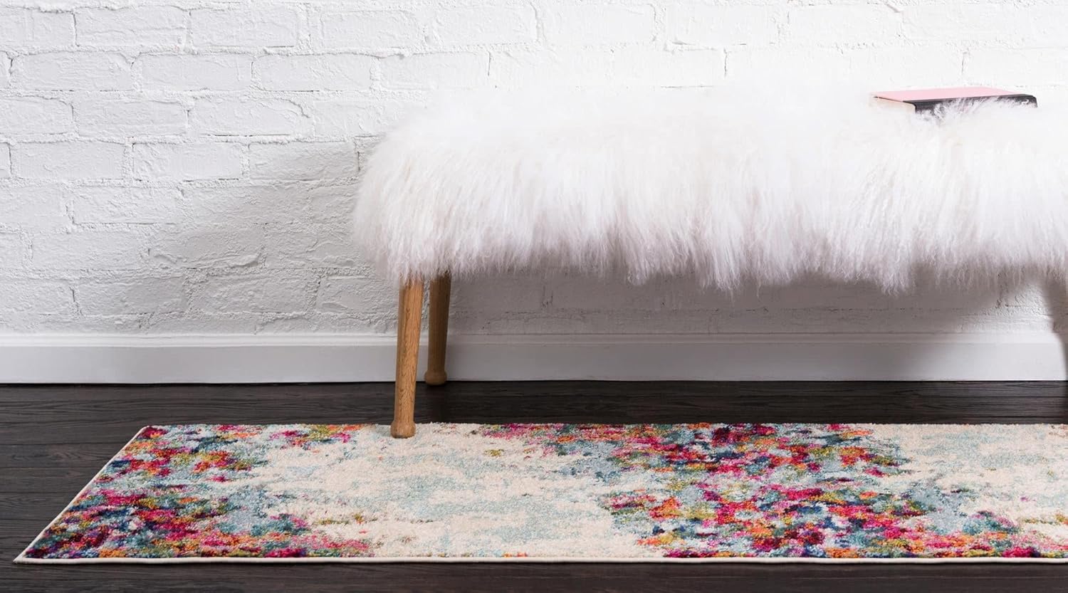 Rugs.com Theia Collection Rug – 2' 2 x 6' 9 Runner Multi Medium Rug Perfect for Hallways, Entryways