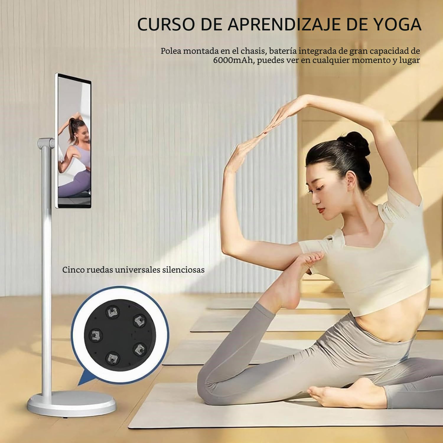 Smart Tv Portátil Pantalla Táctil, Tv Inteligente Portátil E Inalámbrica 1080p, S istema Operativo Android, 8Gb Ram + 128Gb Almacenamiento Y Soporte Suelo Ajustable Pantalla Grande 32inches