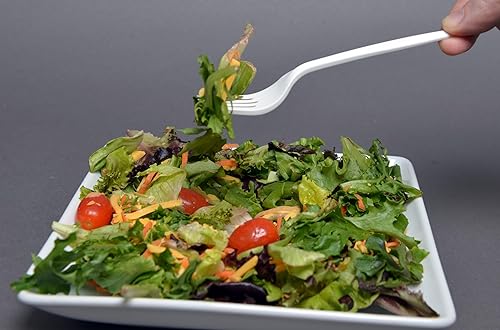 Miniatura 6 de Daxwell kit de cubiertos de peso medio de polipropileno con tenedor, cuchillo, cucharilla, sal y pimienta y servilleta, color blanco (caja de 250)