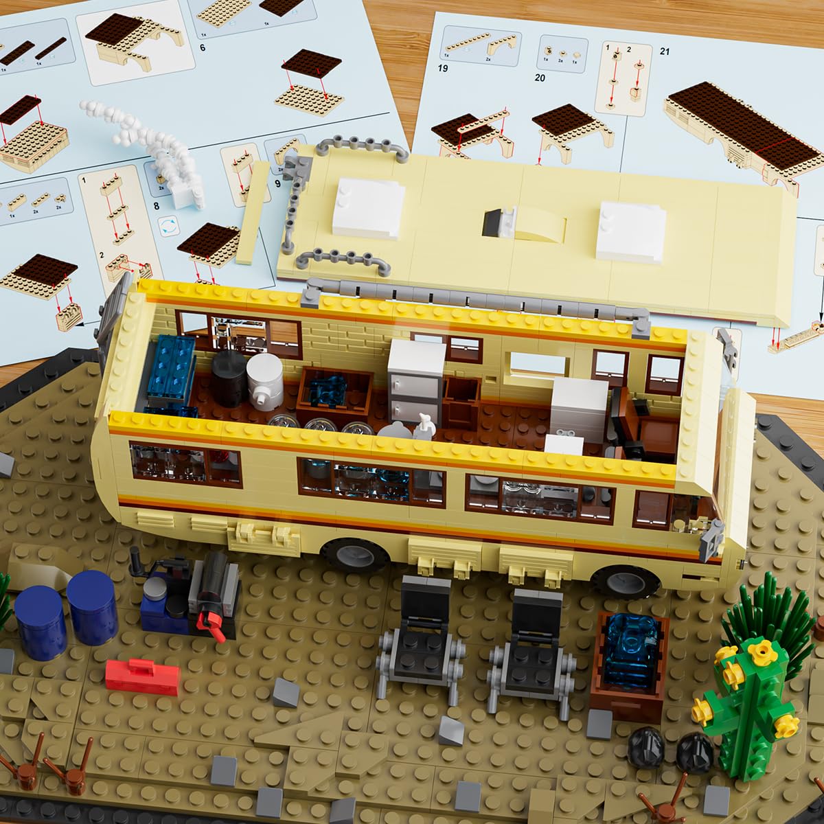 Breaking RV Adventure Building Set, MOC Upgraded Classic Scene, Compatible with Lego for Adults, for Adults and Avid Fans