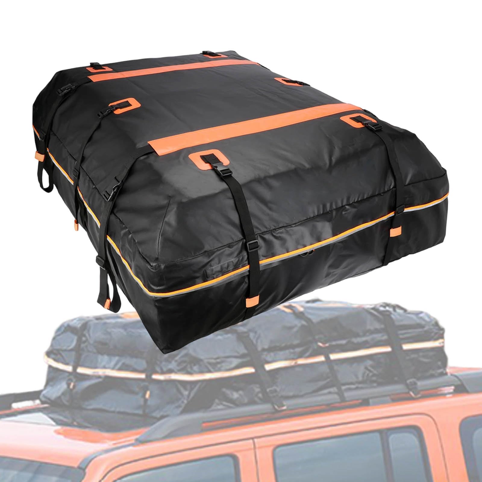 Car Roof Bag Top Cargo Carrier for Ford Expedition MAX Active (2021-present), Water-Resistant Strong Fabric Cargo Bag with/Without Rack for Travel & Camping