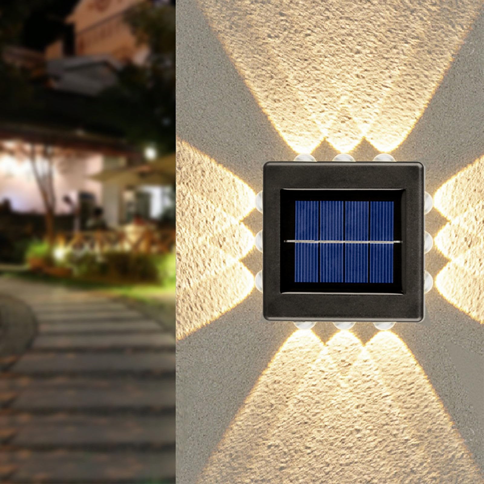 Solar Wall Light Outdoor | 4-Way Up Down Left Right LED Beam | Solar Powered Sconce for Garden, Patio, Backyard, Fence, Porch & Outdoor Wall Decor | Pack of 1-picture-30