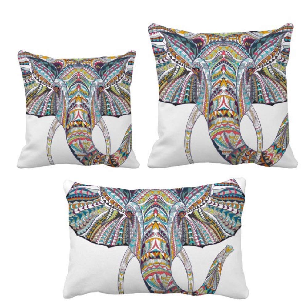 Housse de coussin éléphant coloré aux finitions soignées et textile durable