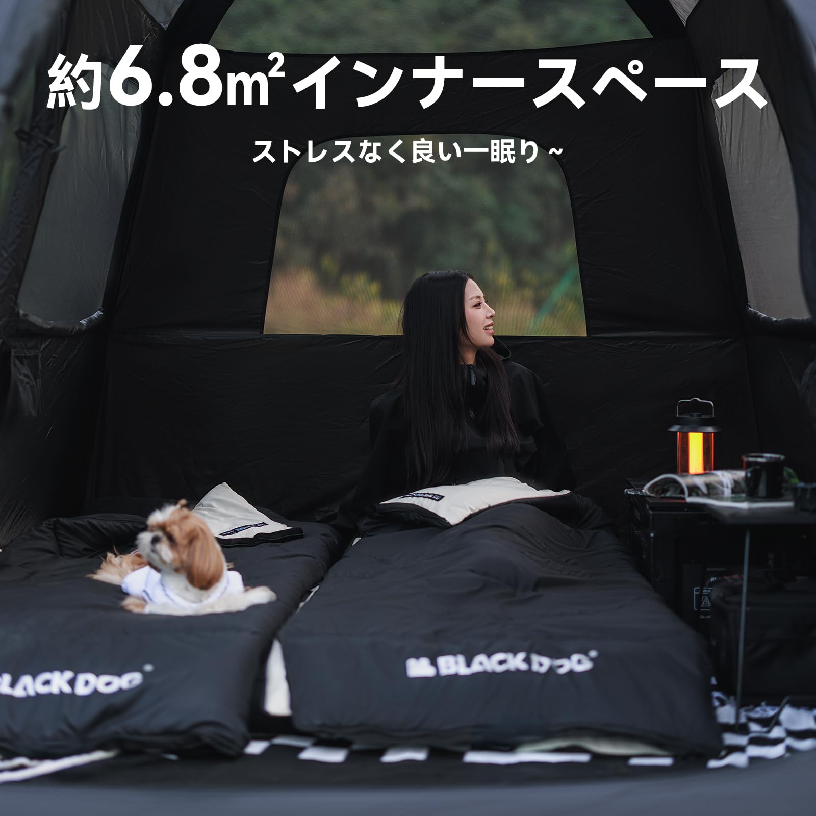 Amazon.co.jp: 【公式】BLACKDOG ロッジ型テント 峯宛6.8 4-6人用 耐