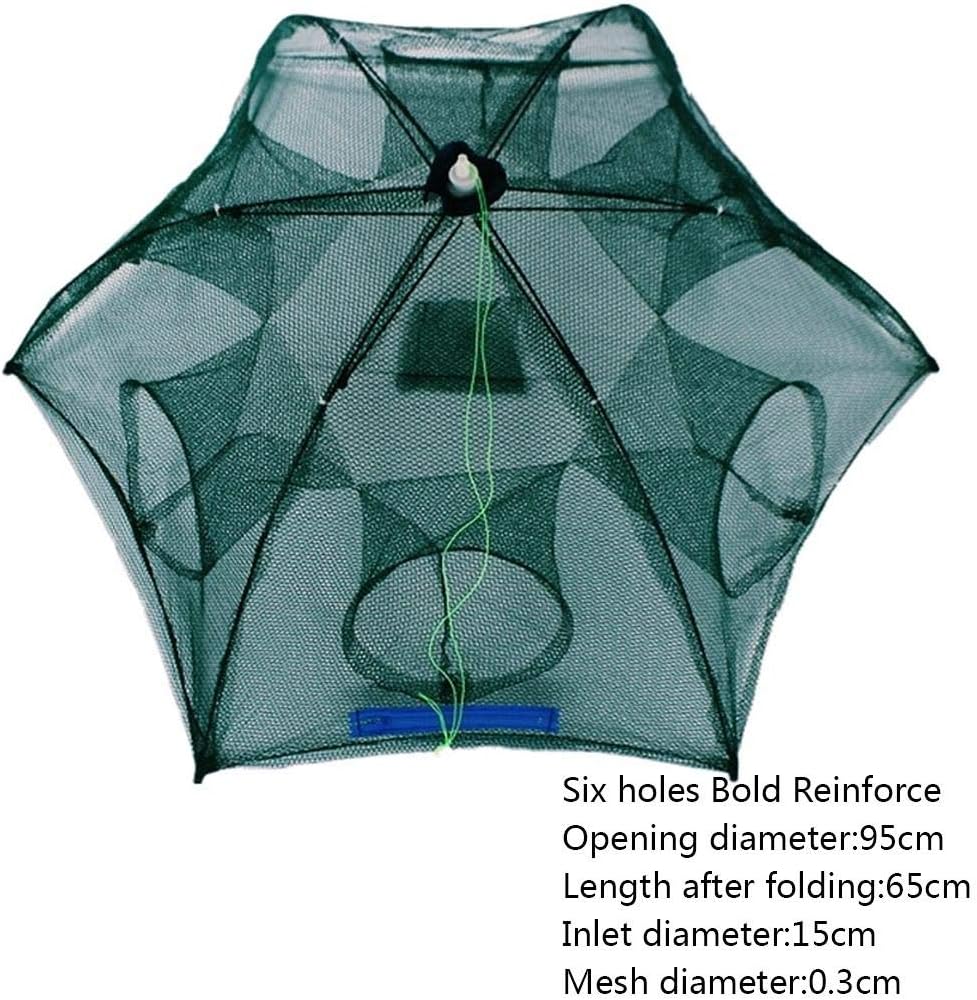 Febelle Umbrella Net Fishing Cage 4/6/8/12/16 Hole Automatic Folding Portable Fishing Net Fishing Shrimp Fish Carp Bait Casting Net Trap