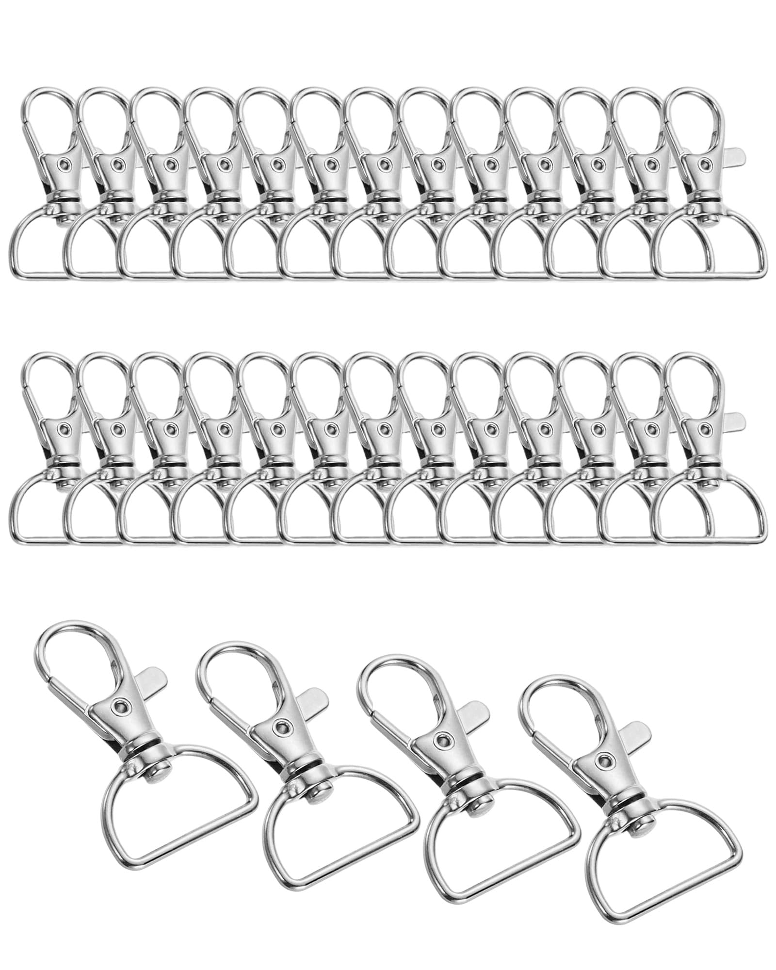 Ceeyoll Karabiner Schlüsselanhänger 30-teiliges Silbernes ro