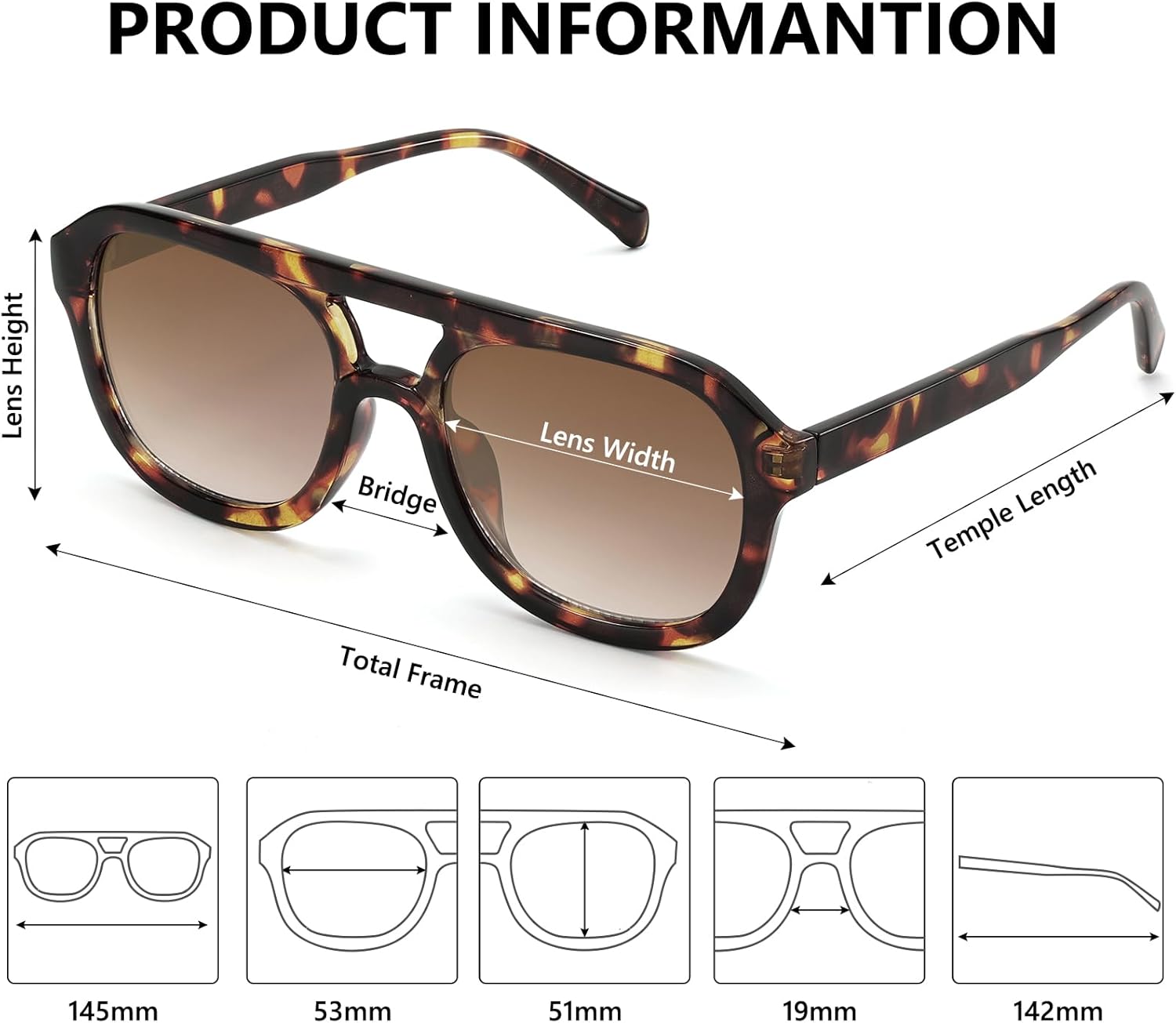 Retro Aviator Sunglasses for Women Men Trendy Square Pilot Shades 70s Vintage Sun Glasses - Image 3