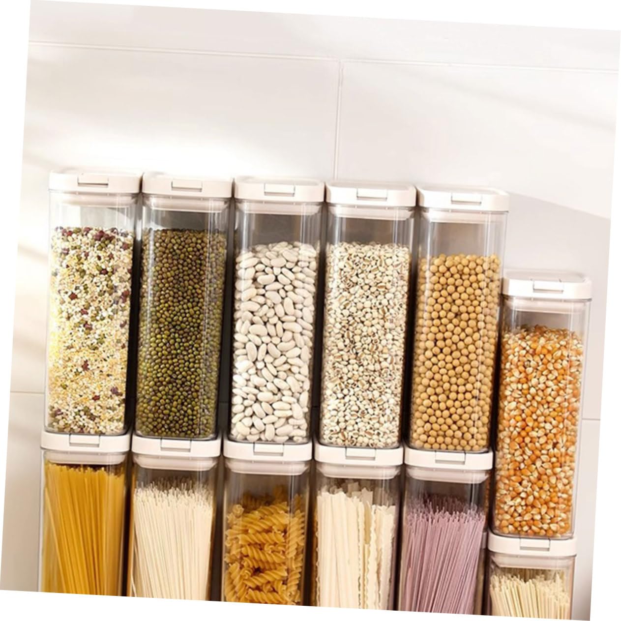 PRETYZOOM 4 Stücke Nudel Pasta Container Deckel 1200ml Italienische Speisekammer Lagerung Wiederverwendbare Pasta Fall