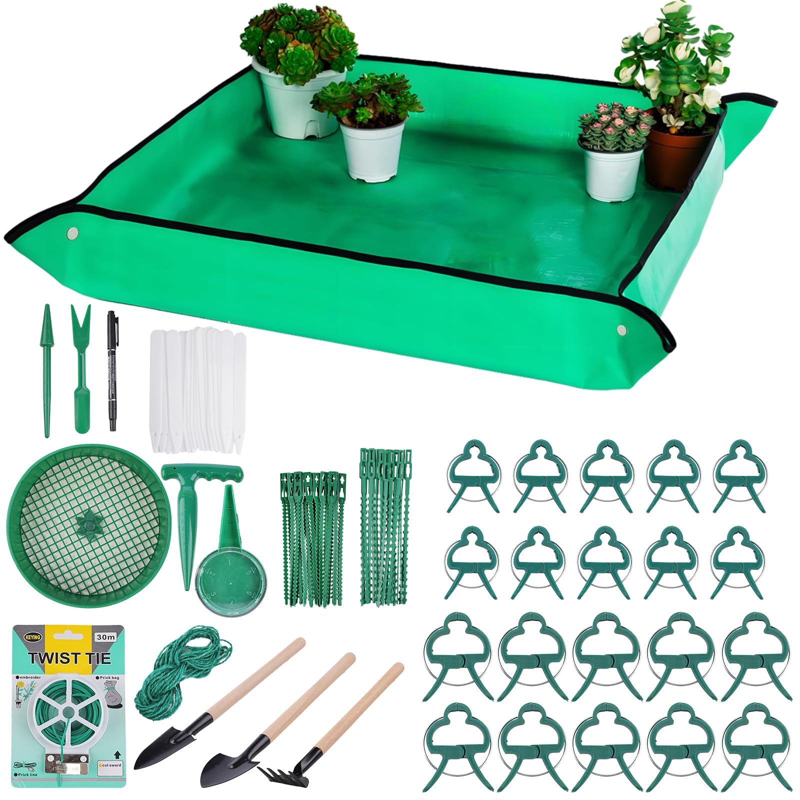 SONGZIMING 15-Piece Succulent Tool Kit - Mini Gardening Tools For Planting, Watering, Pruning Small Plants - View #7