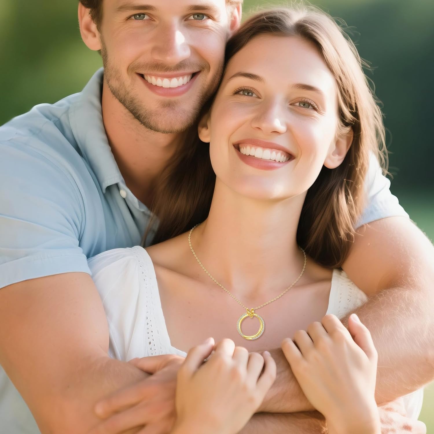 KZX Circle Necklace for Women 925 Sterling Silver Round Pendant Necklace Circle Jewelry Gifts for Women Lover Wife - Image 4