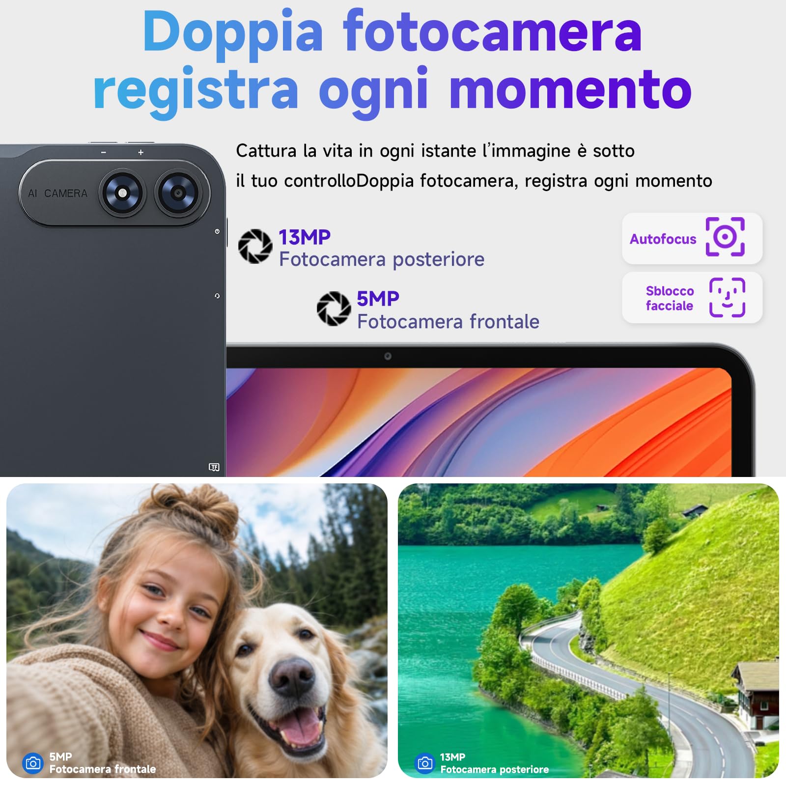 BMAX Tablet 13,4" Android 16 con Tastiera e Mouse, 24GB RAM 128GB ROM | Octa-Core 2.2GHz, Gemini AI, Widevine L1 90Hz Display, Batteria 10000mAh, Con Custodia e Penna, Corpo in Metallo, GPS, GMS