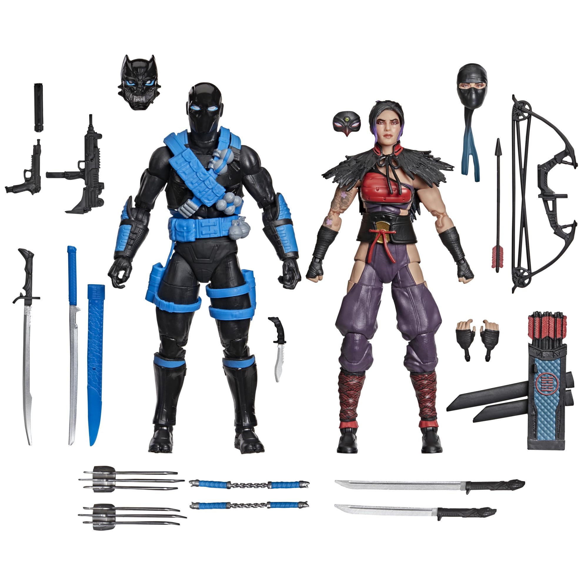G.I. JOE Classified Series #223, Ninja Force Snake Eyes & Kim Jinx Arashikage, Collectible 15-cm Action Figure Set with 21 Accessories