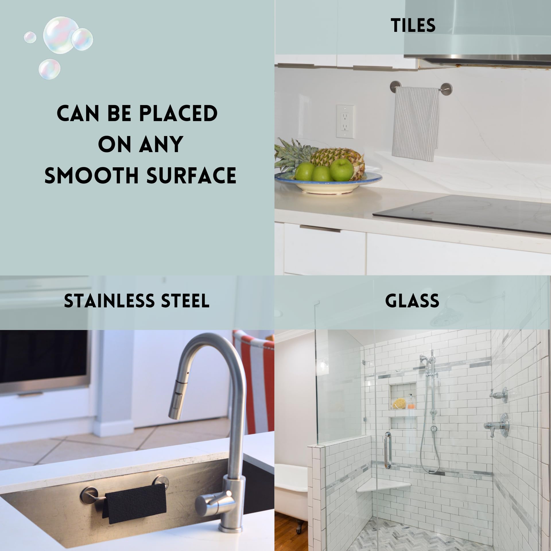 STEYDA Stainless Steel Dish Cloth Rail for Kitchen, Kitchen Towel Holder, Swedish Dishcloth Holder, Dish rag Hanger, Dish Towel Holder for All Types of Sinks and Smooth Surfaces