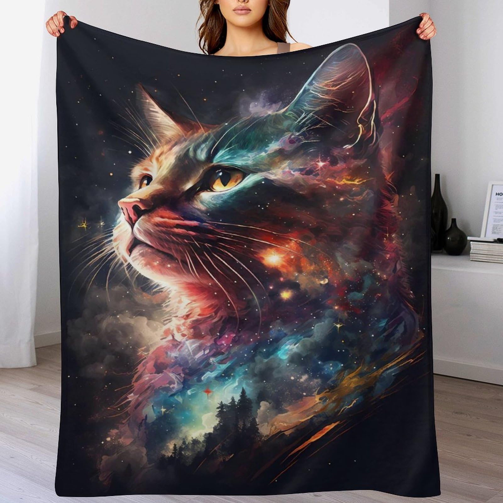 Couverture polaire chat douce en flanelle pour vos soirées canapé