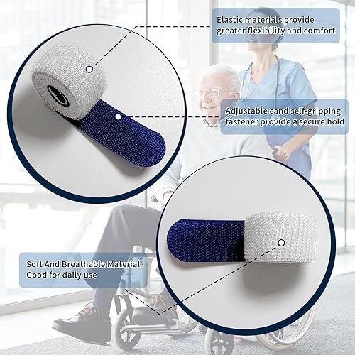 Miniatura 3 de Paquete de 4 correas para bolsa de pierna (azul), correa para bolsa de drenaje de orina, correas de catéter con tela elástica suave, cómodos agarres