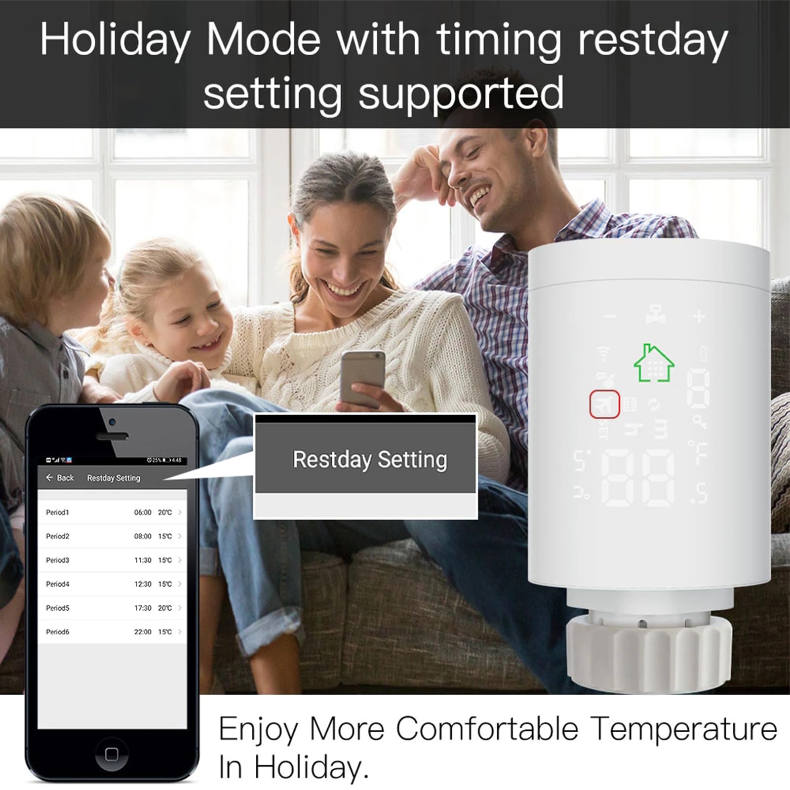 Vanne Thermostatique ZigBee 3.0 pour Chauffage à Eau Chaude