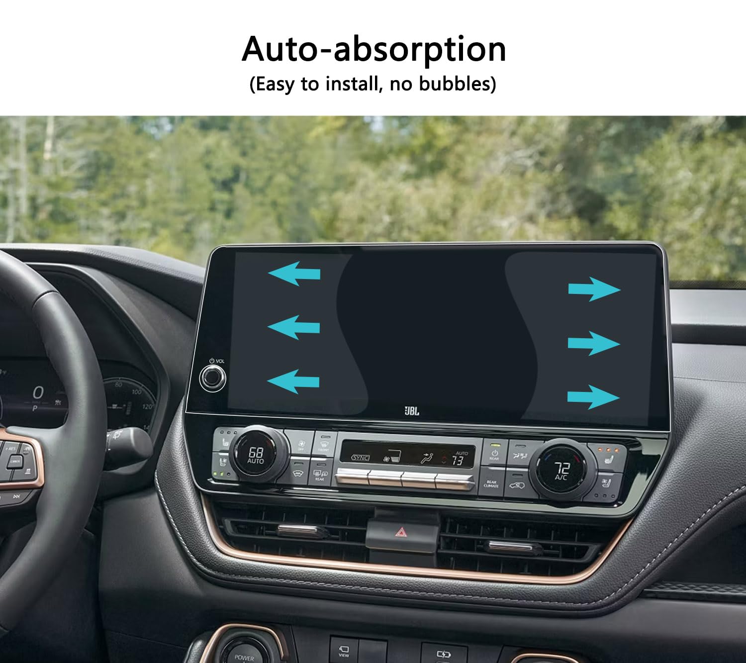 Für 2025 2024 Toyota Grand Highlander Displayschutzfolie Panzerglas für Grand Highlander Hybrid XLE/Limited/Platinum 12,3 Zoll Navigation Touchscreen Zubehör High Clear