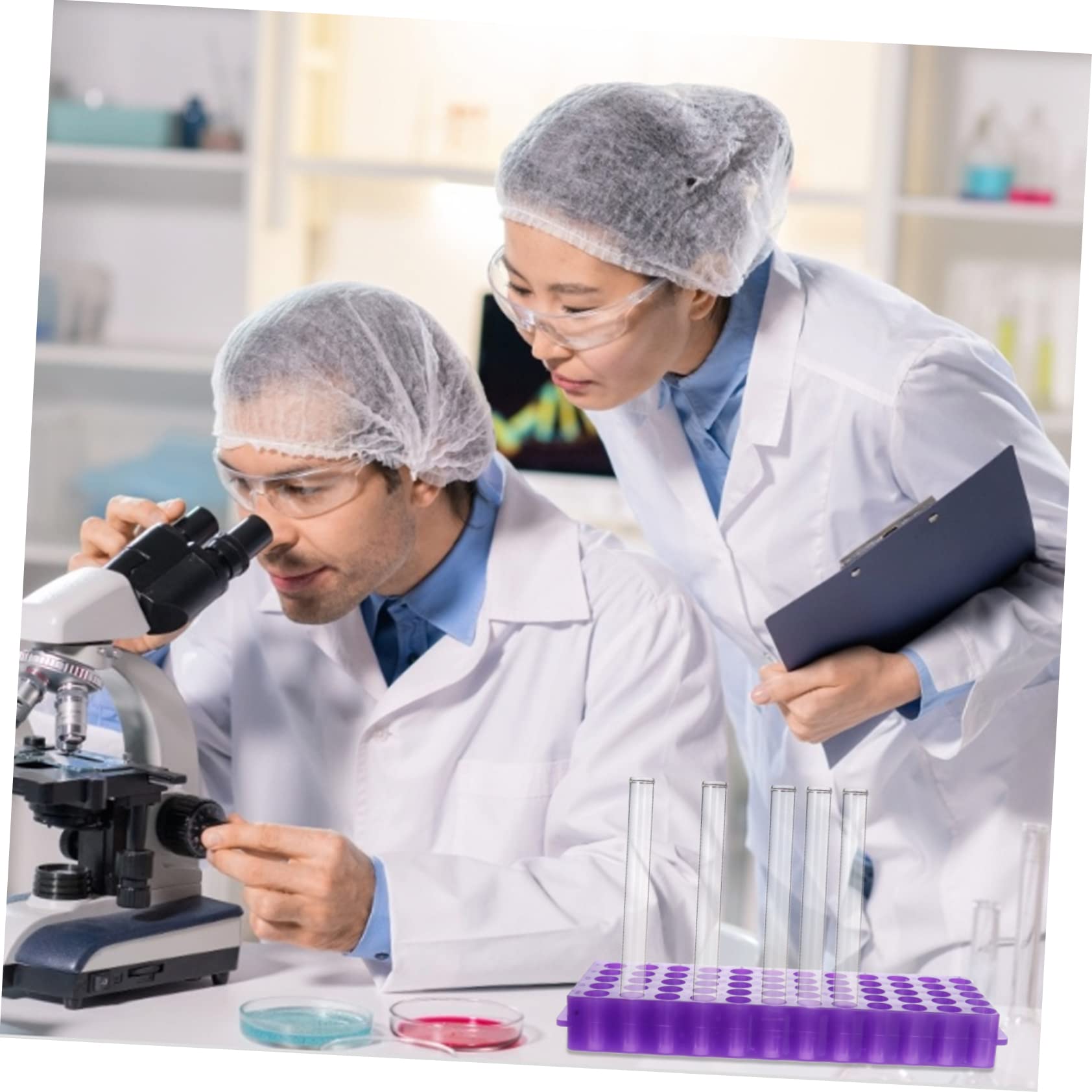 SOLUSTRE Gradilla Material Pp Resistente para Tubos de Centrífuga de Laboratorio de 60 Doble Panel 2 Piezas para Análisis Científicos Precisos