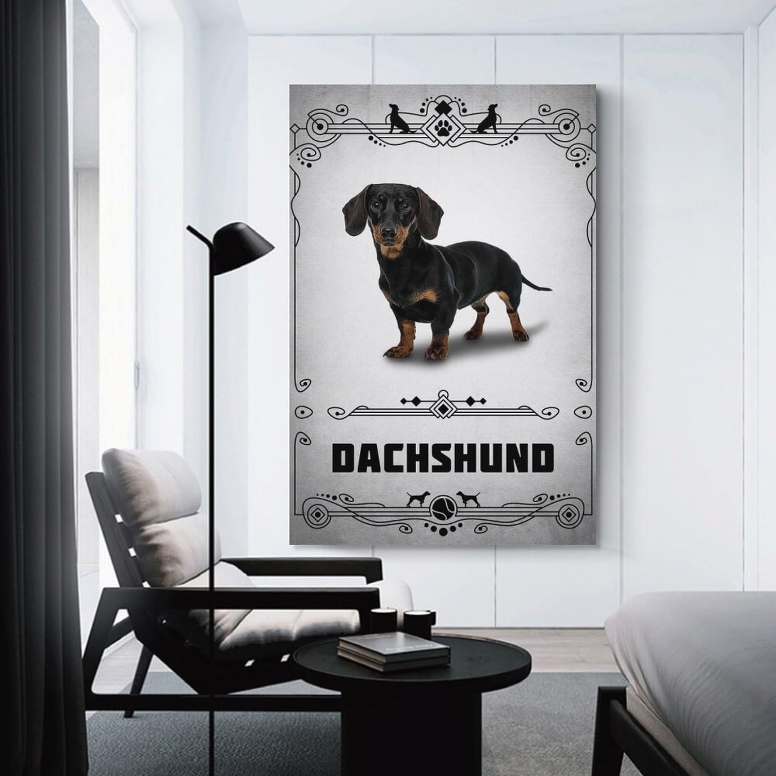 Junmoney Dachshund Hanging Wall Art, 20x30inch(50x75cm), for Bedroom Walls, Guest Spaces Or Lounges, An Easy Wall Refresh for Bedrooms