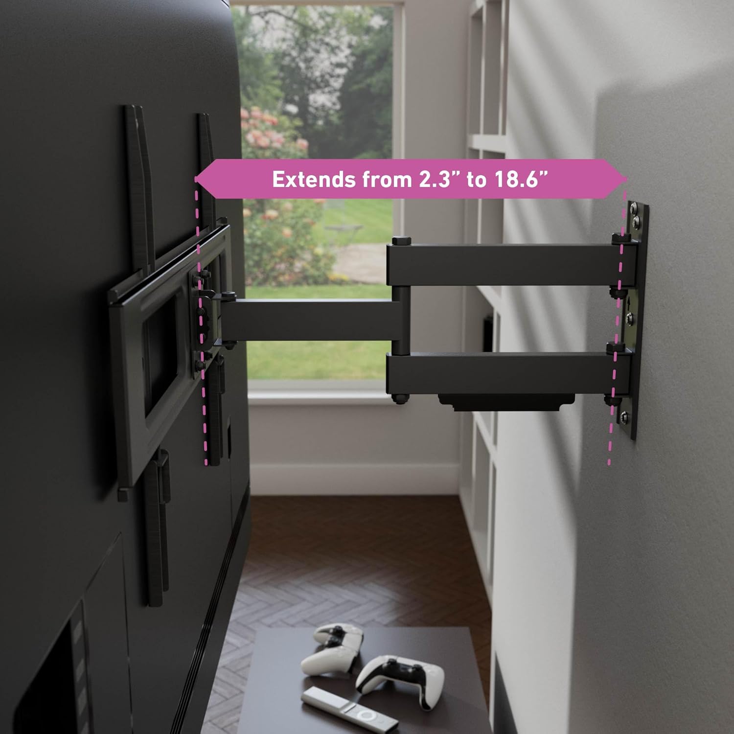 D-Line TV Wall Bracket for 50-85 Inch TVs, Tilt, Turn and Extend, Full Motion, Holds up to 110lbs