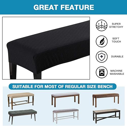 Vista 43 de Fundas de banco Fundas de banco lavables rectangulares para comedor con elástico inferior Funda protectora elástica de muebles para sala