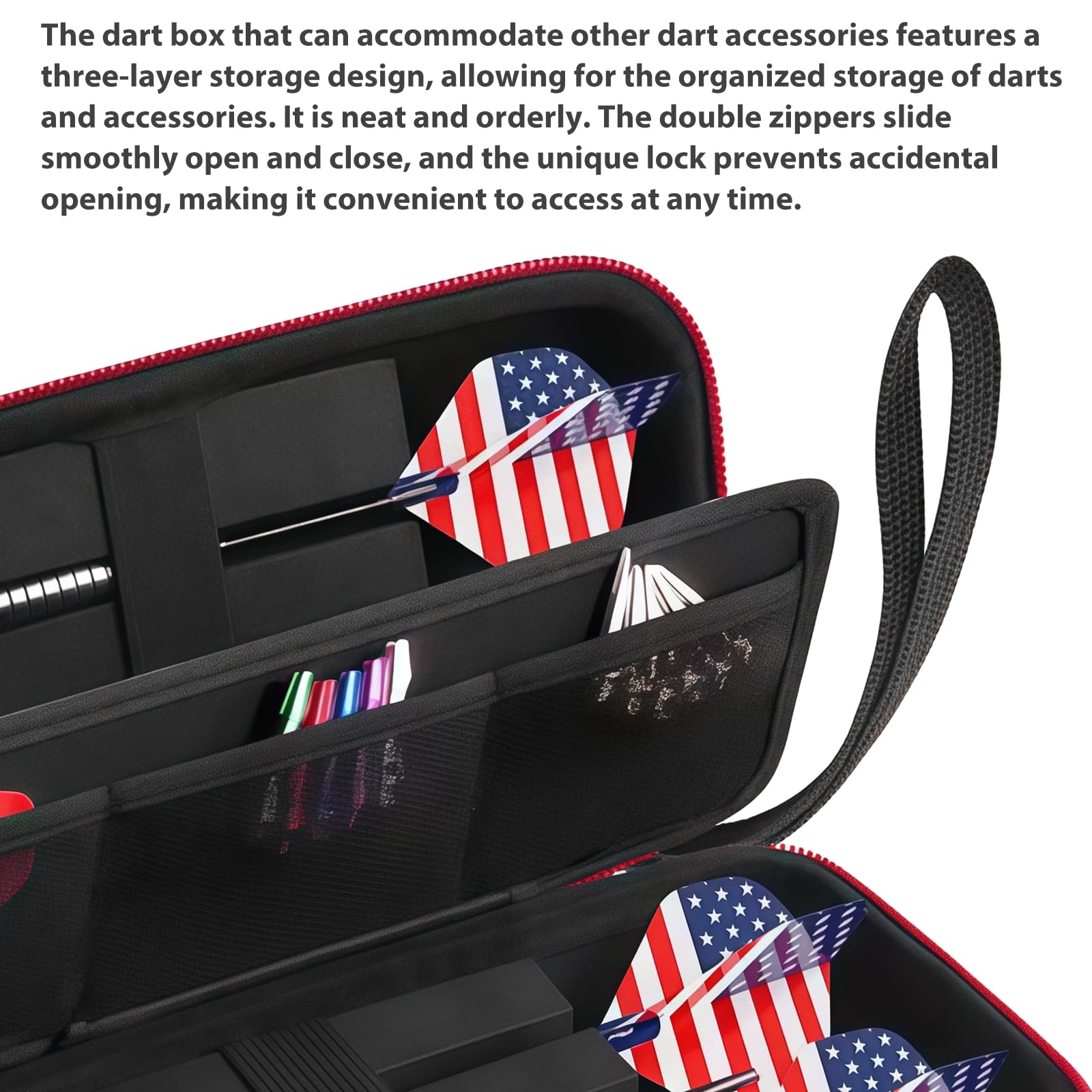 Borse per freccette: custodia per 16 freccette, per 16 freccette e altri accessori per freccette, custodia per freccette con più tasche in rete, portatile per freccette, volantini, fusti